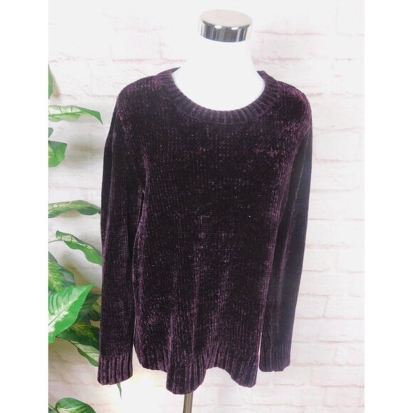 Orvis Sweaters - Orvis Chenille Sweater Plum Purple Soft Cozy Textured Knit Medium